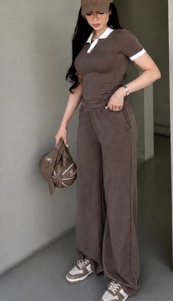 ست پلوشرت و شلوار بگ زنانه دو نخ گلکسی کد 80401