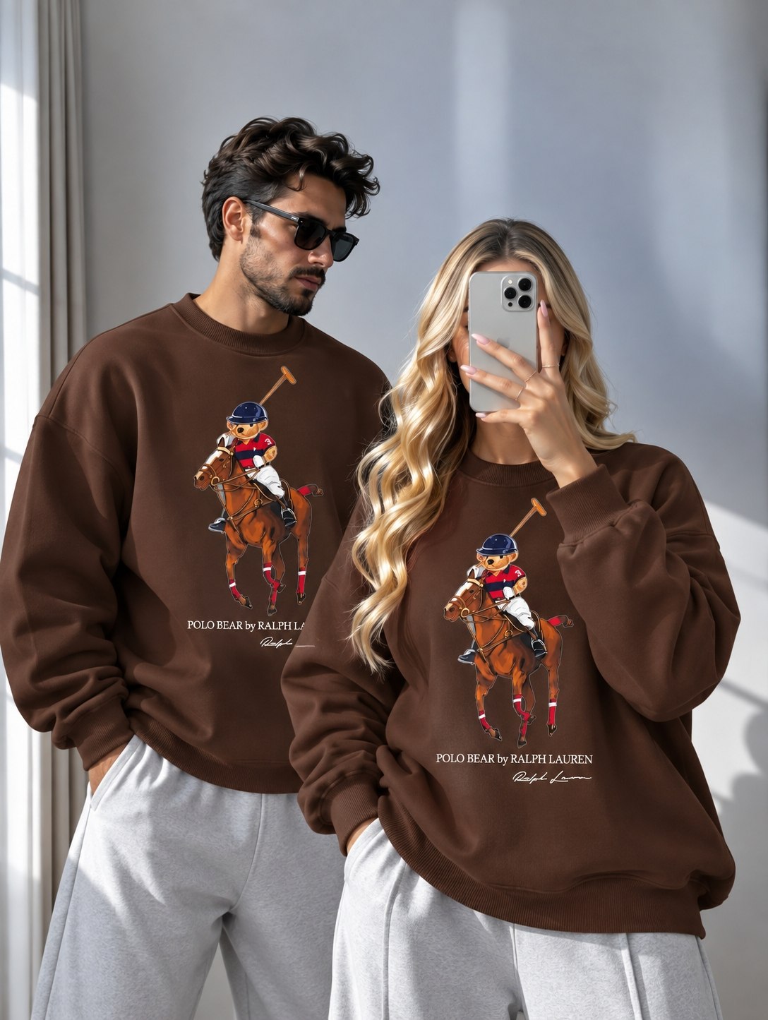 بلوز دورس زنانه توکرکی یقه گرد طرح پولو polo beer کد ۸۰۷۶۷
